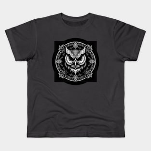 Owl on Black Kids T-Shirt